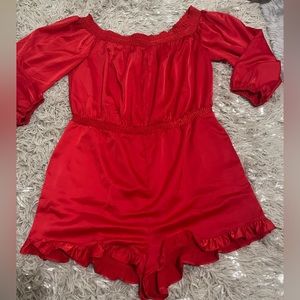 Bebe off the shoulder romper
